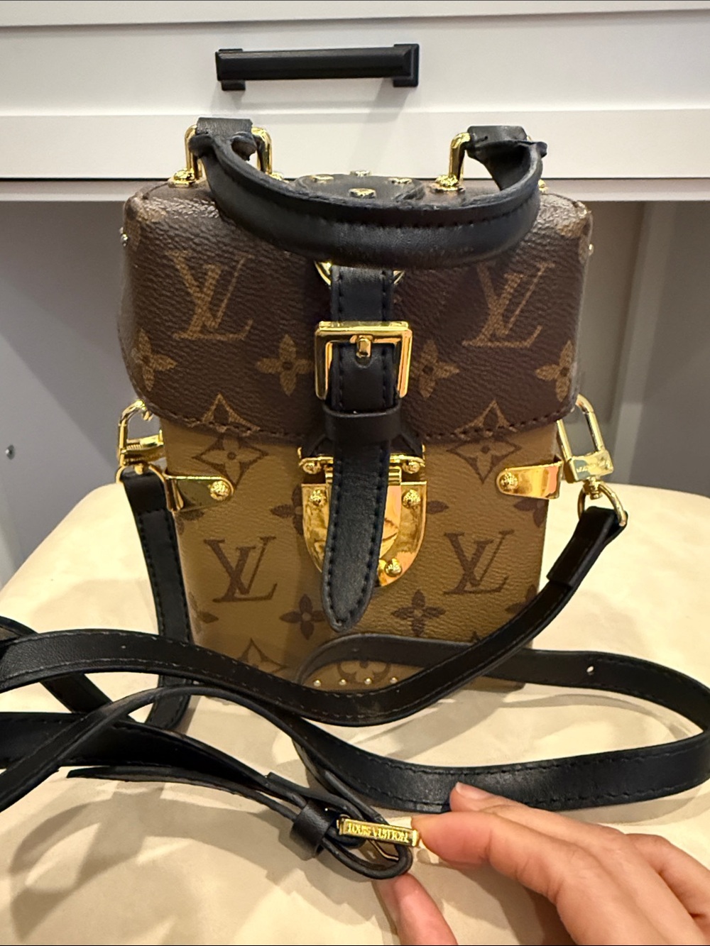 Louis Vuitton Brown Monogram Vertical Trunk Bag with Gold Hardware - Picture 7 of 7